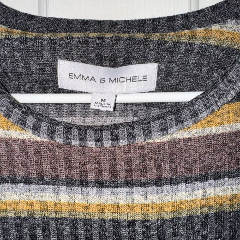 Emma & Michele Striped Knit MIDI Dress Brown Woman’s Size M Style 14018¿ - Picture 3 of 8